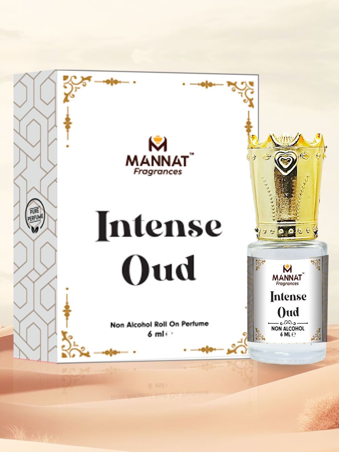 

mannat fragrances Intense Oud Long Lasting & Non Alcoholic Attar - 6 ml, White