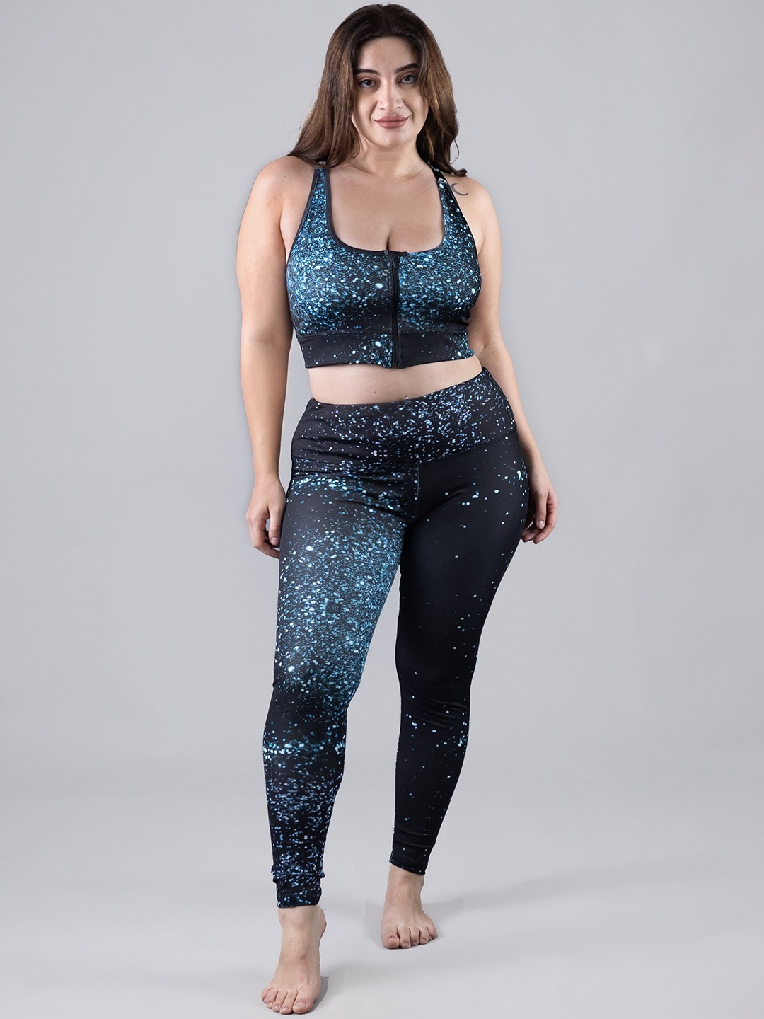 

Keepfit Printed Top With Leggings Co-Ords, Black