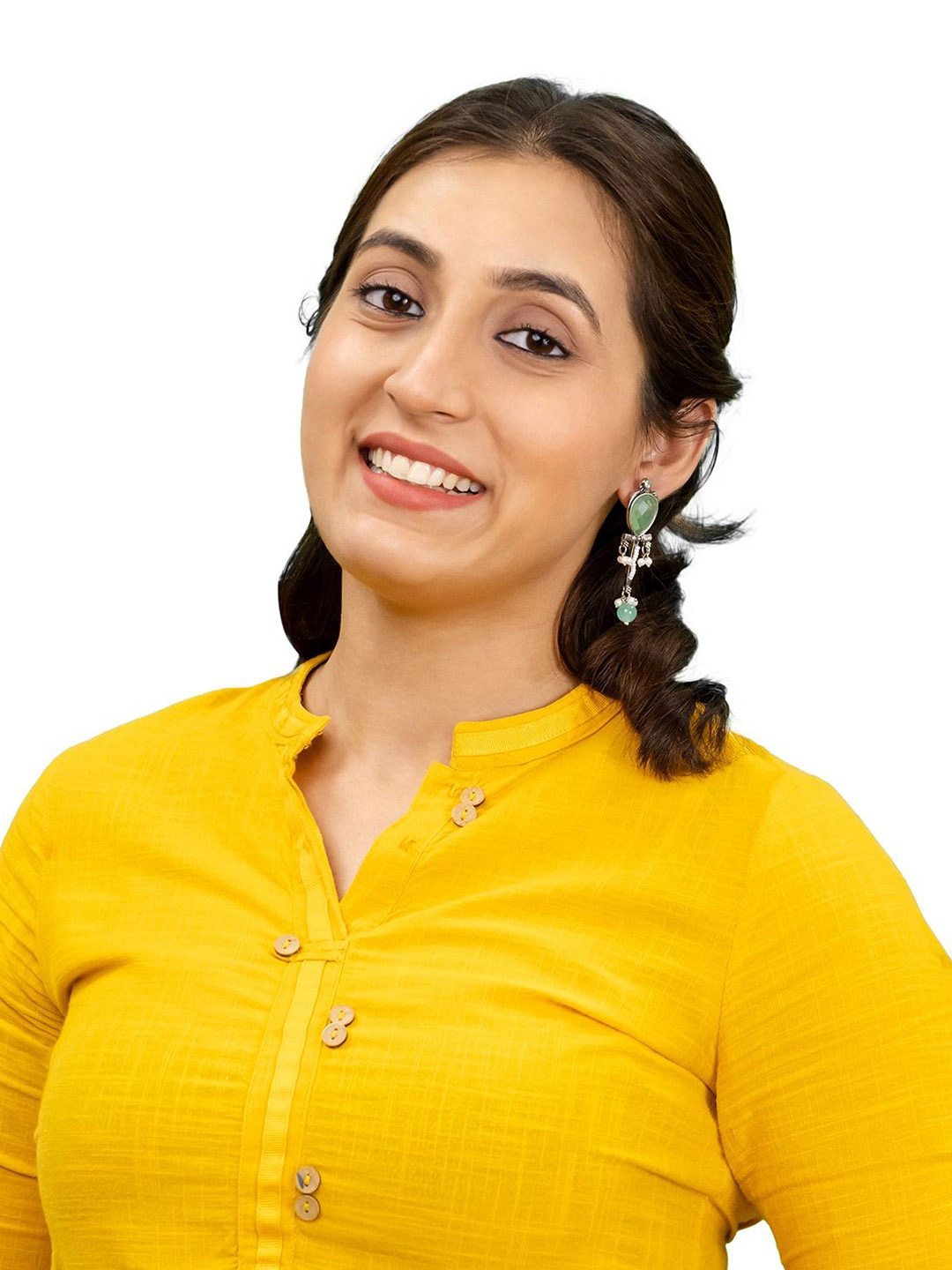 

Shining Jewel - By Shivansh Silver-Plated Stones Studded Contemporary Drop Earrings, Lime green