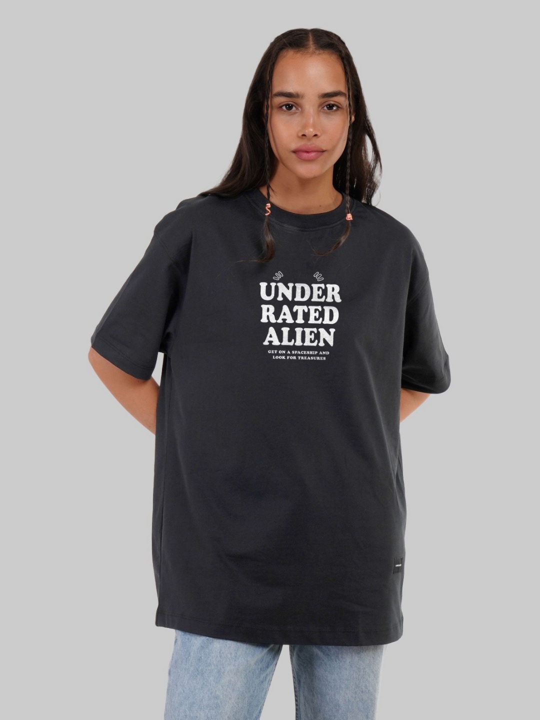 

Underrated Club Women Printed Bio Finish T-Shirt, Black