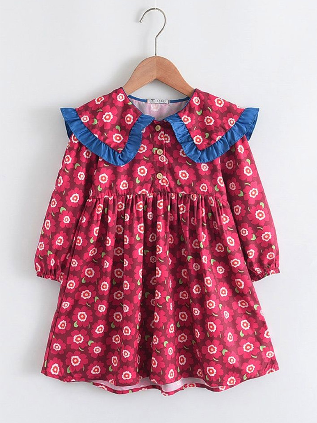 

LULU & SKY Floral Print Empire Dress, Red