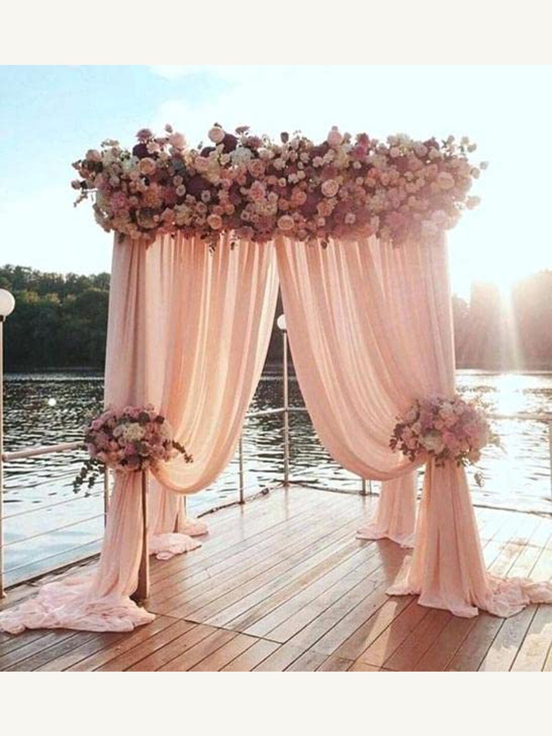 

Special You Peach Coloured 2-Pcs Net Backdrop Curtain For Birthday Decoration