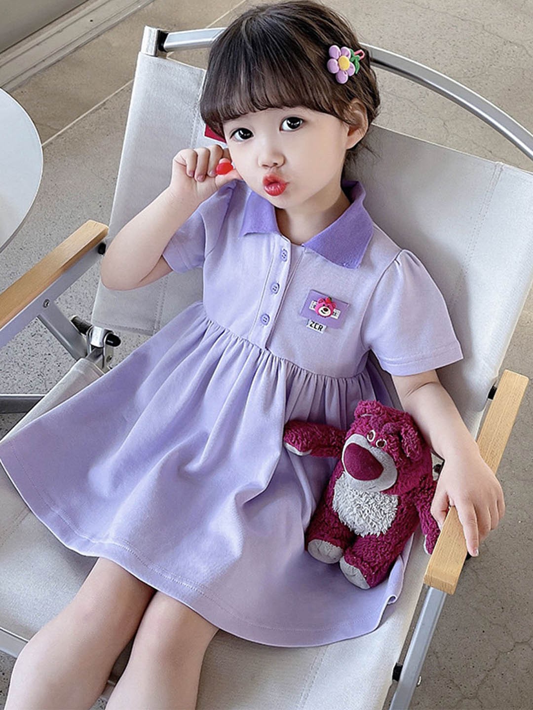 

LULU & SKY Floral Print A-Line Dress, Purple