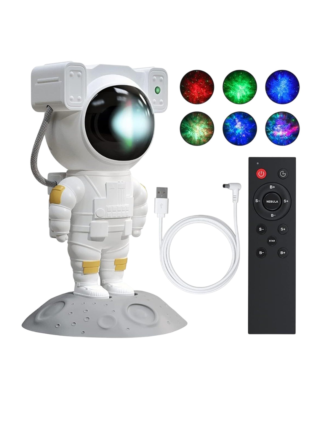 

Awestuffs White Galaxy Projector With Timer And Remote Lamp Table Lamps