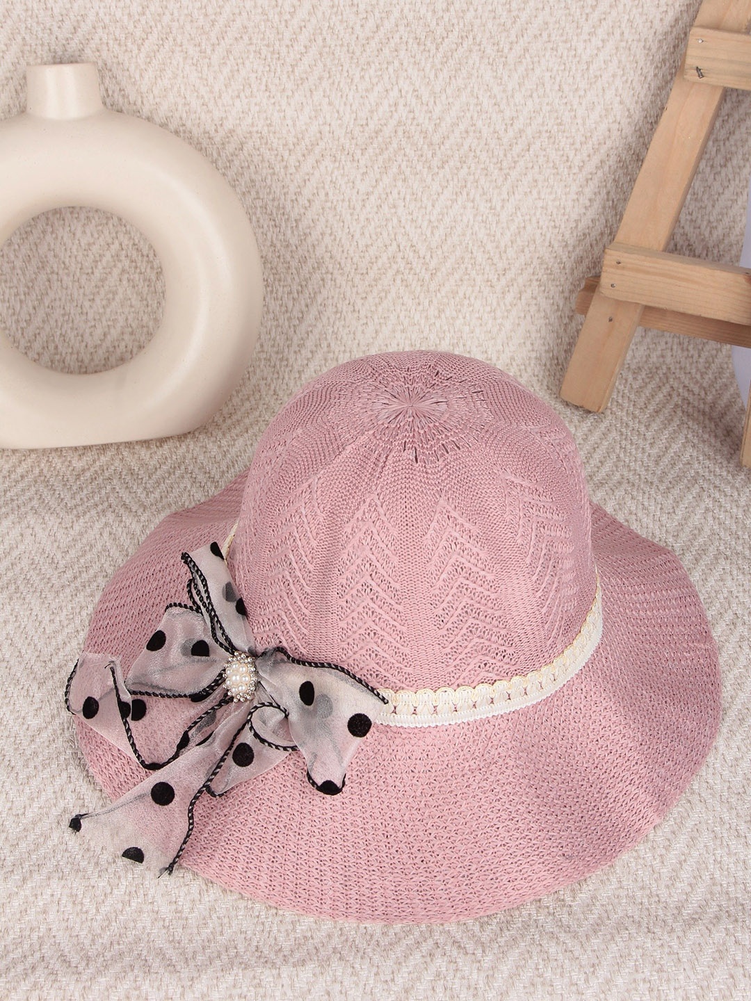 

Infispace Women Pink Embroidered Fedora Hat