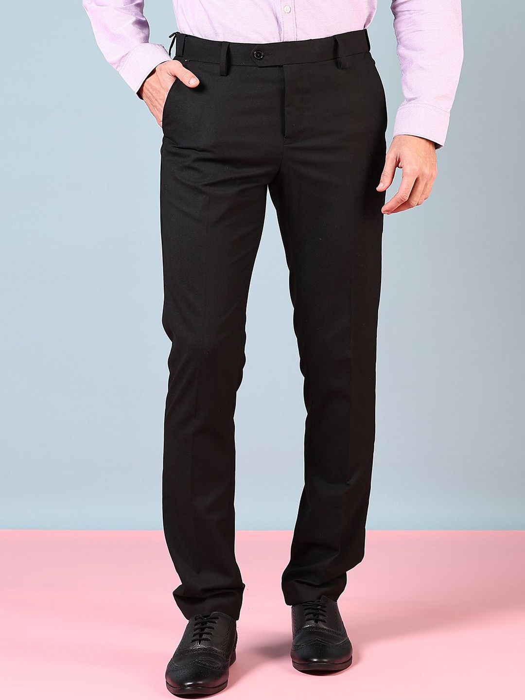 

J White by Vmart Men Formal Trousers, Black