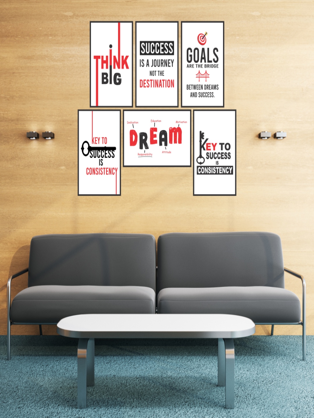

CVANU White And Red 6 Piece Paper Wall Core