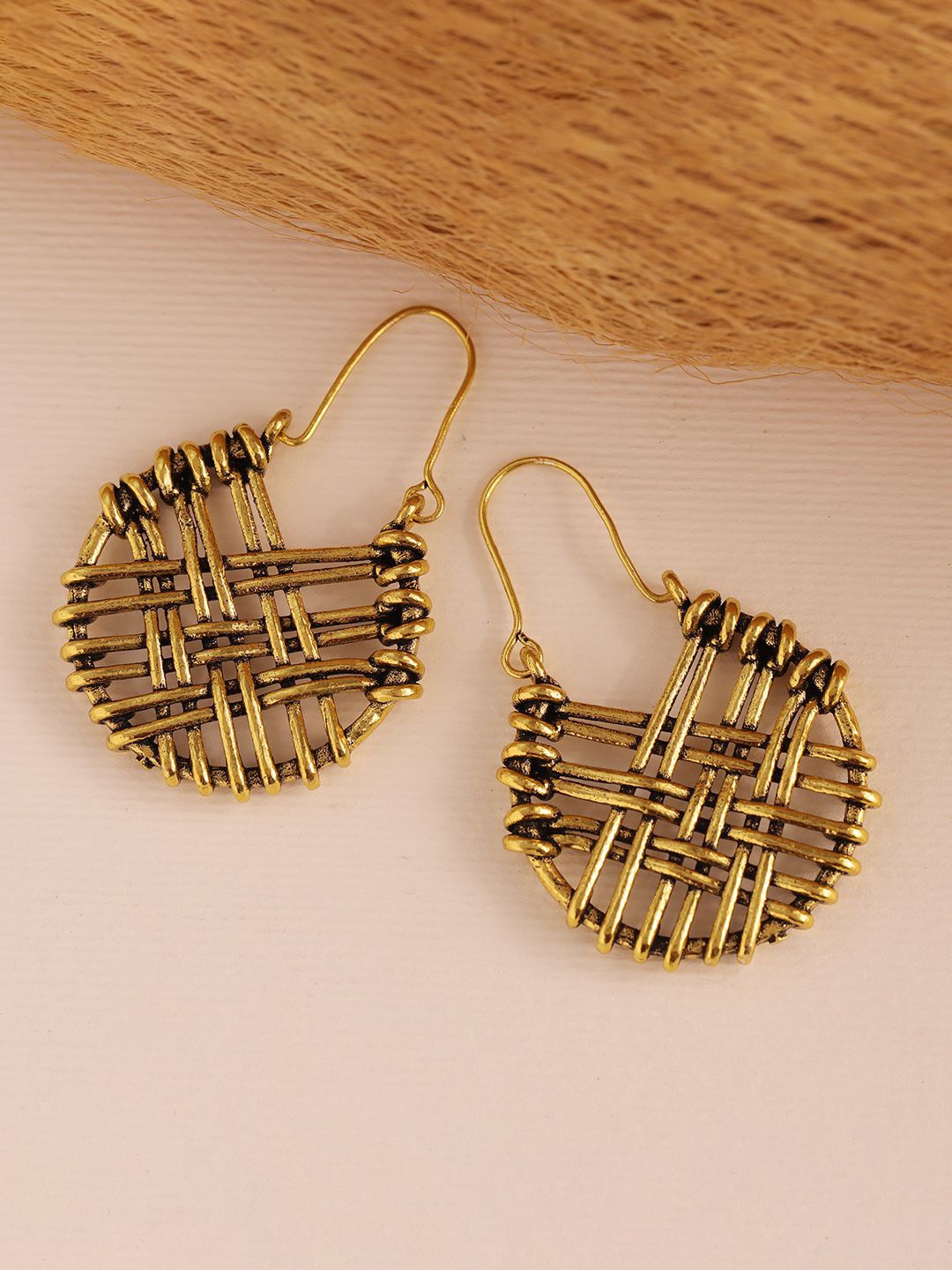 

Voylla Gold-Plated Quirky Oxidised Drop Earrings