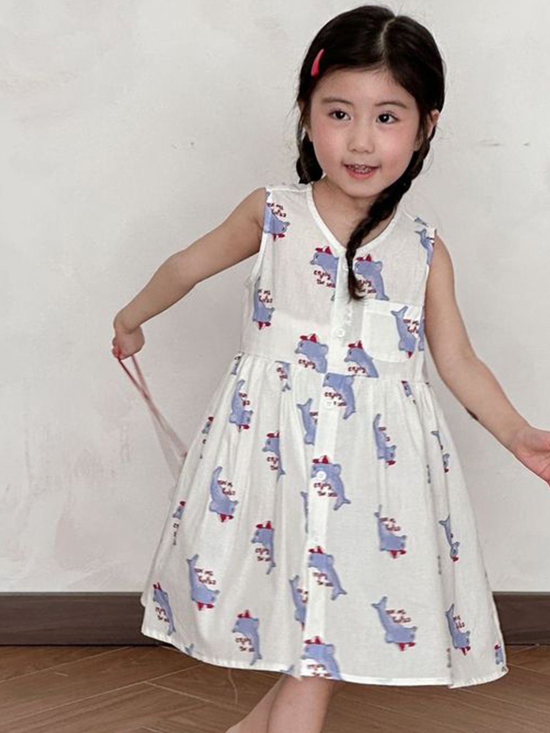 

LULU & SKY Floral Print A-Line Dress, White