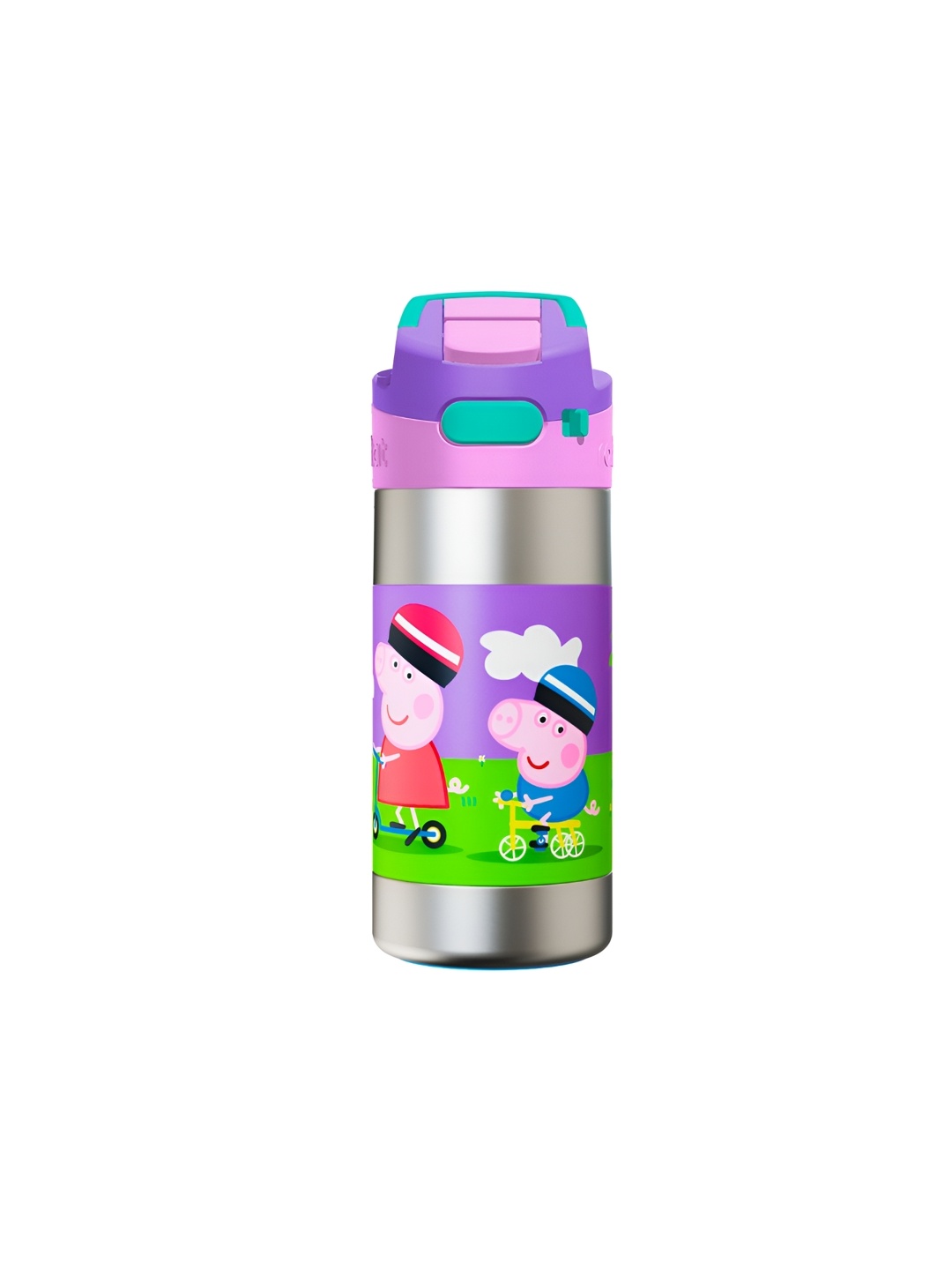 

Rabitat Purple and Red Peppa Cleanlock Printed Stainless Steel Water Bottle 410 ml