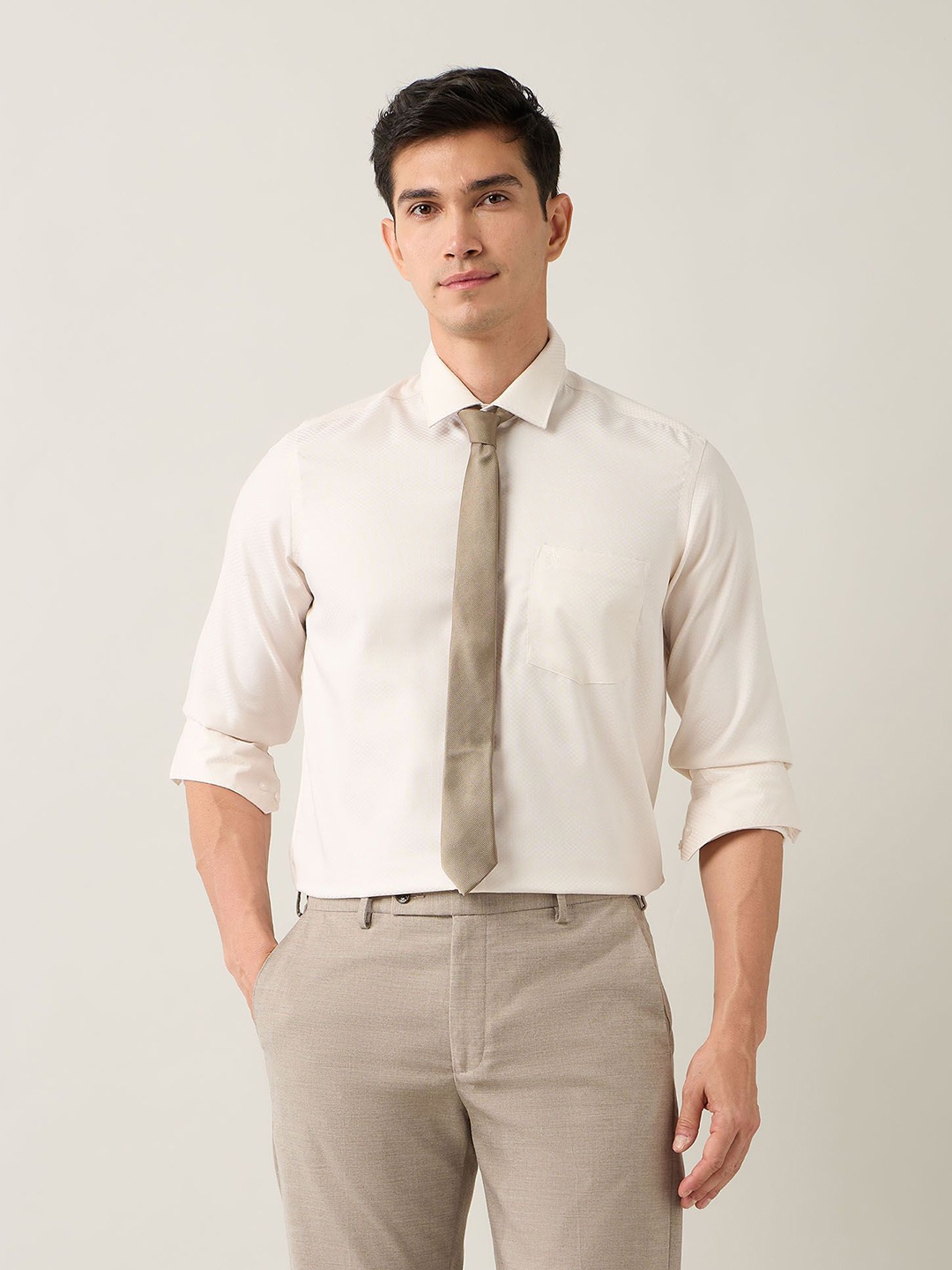 

Arrow Men Slim Fit Opaque Formal Shirt, Beige