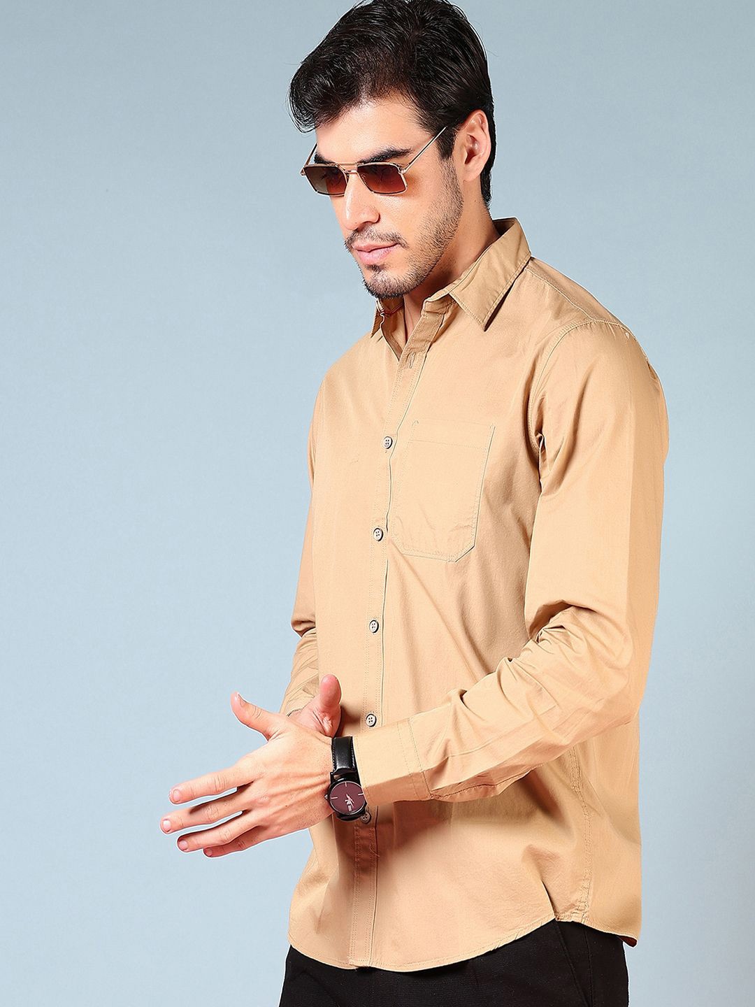 

V-Mart Men Opaque Casual Shirt, Khaki