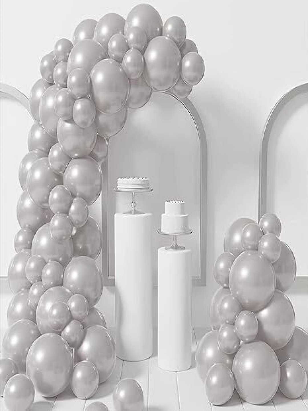 

Special You Unisex Sliver Toned 100-Pcs Grey Decor Items, Silver
