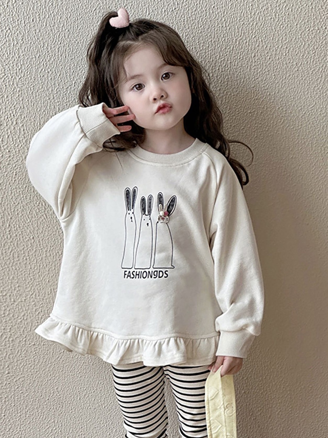 

LULU & SKY Print Cotton Top, Off white