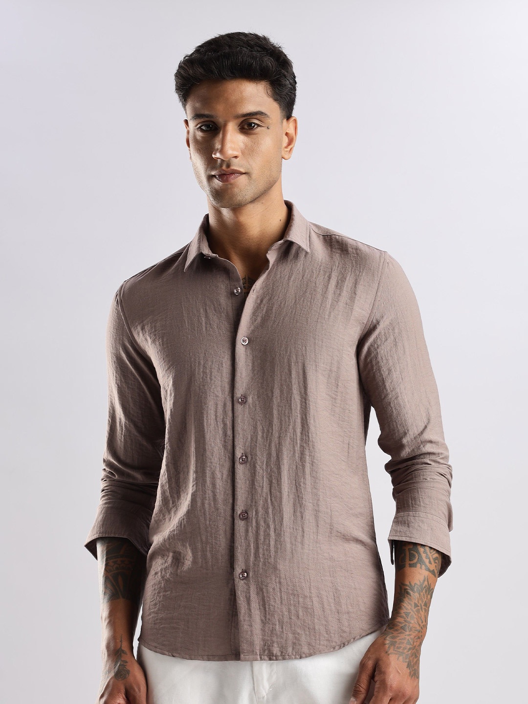

THE BEETEL HOUSE Men Lucas Look Linen Regular Slim Fit Casual Shirt, Lavender