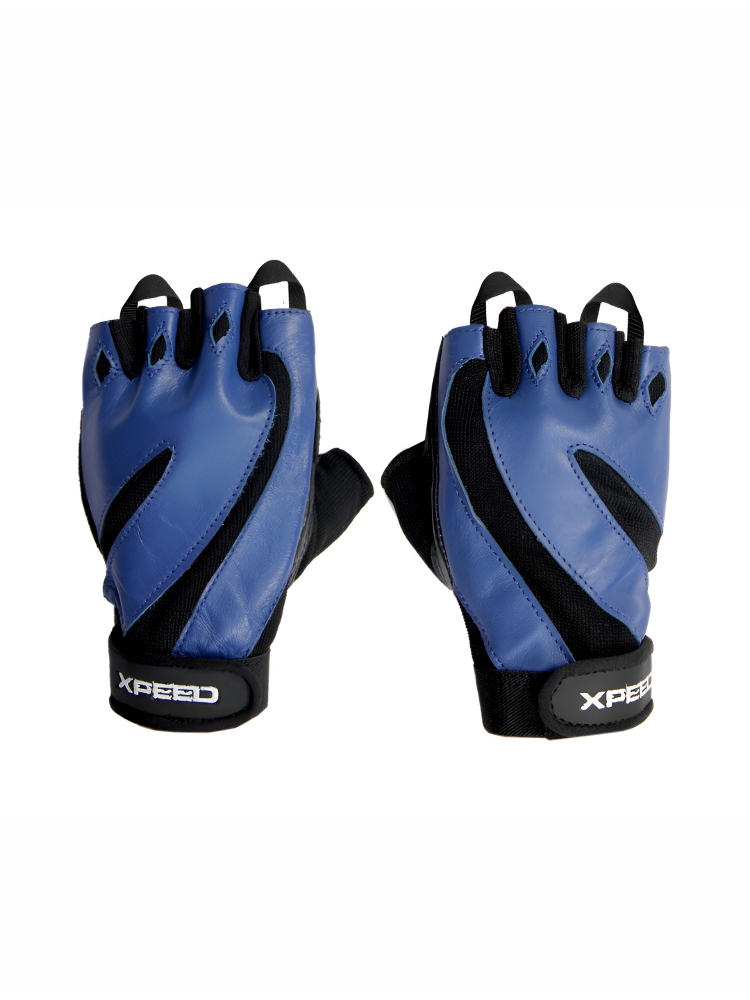 

XPEED Textured Leather Fitness Gym Gloves, Blue