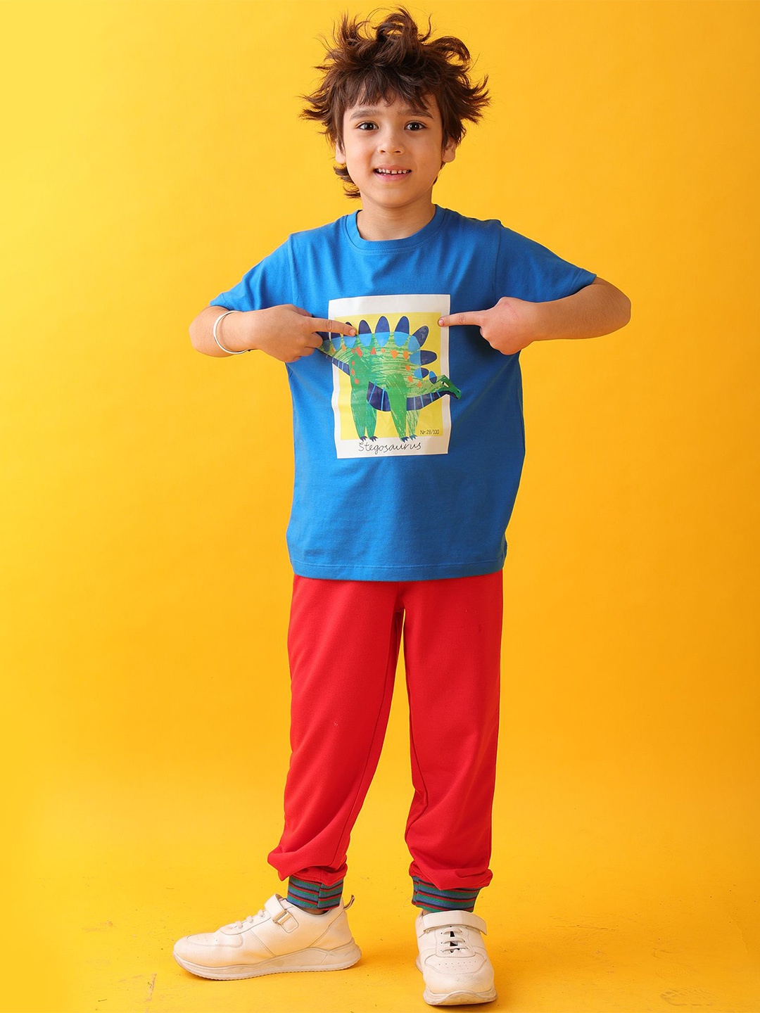 

Anthrilo Boys Stego Summer Red Rib Jogger Set, Blue