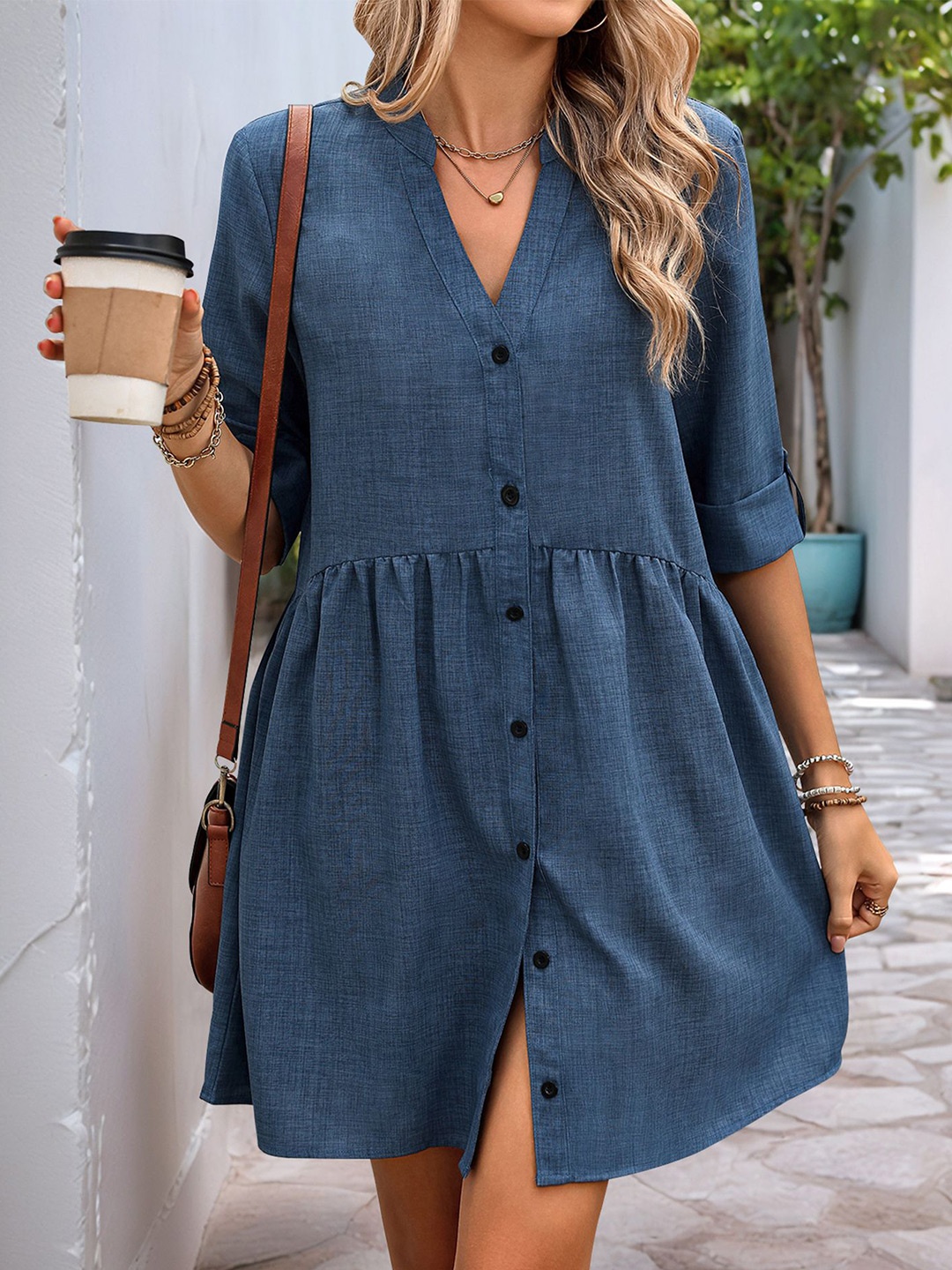 

StyleCast x Revolte A-Line Midi Dress, Blue