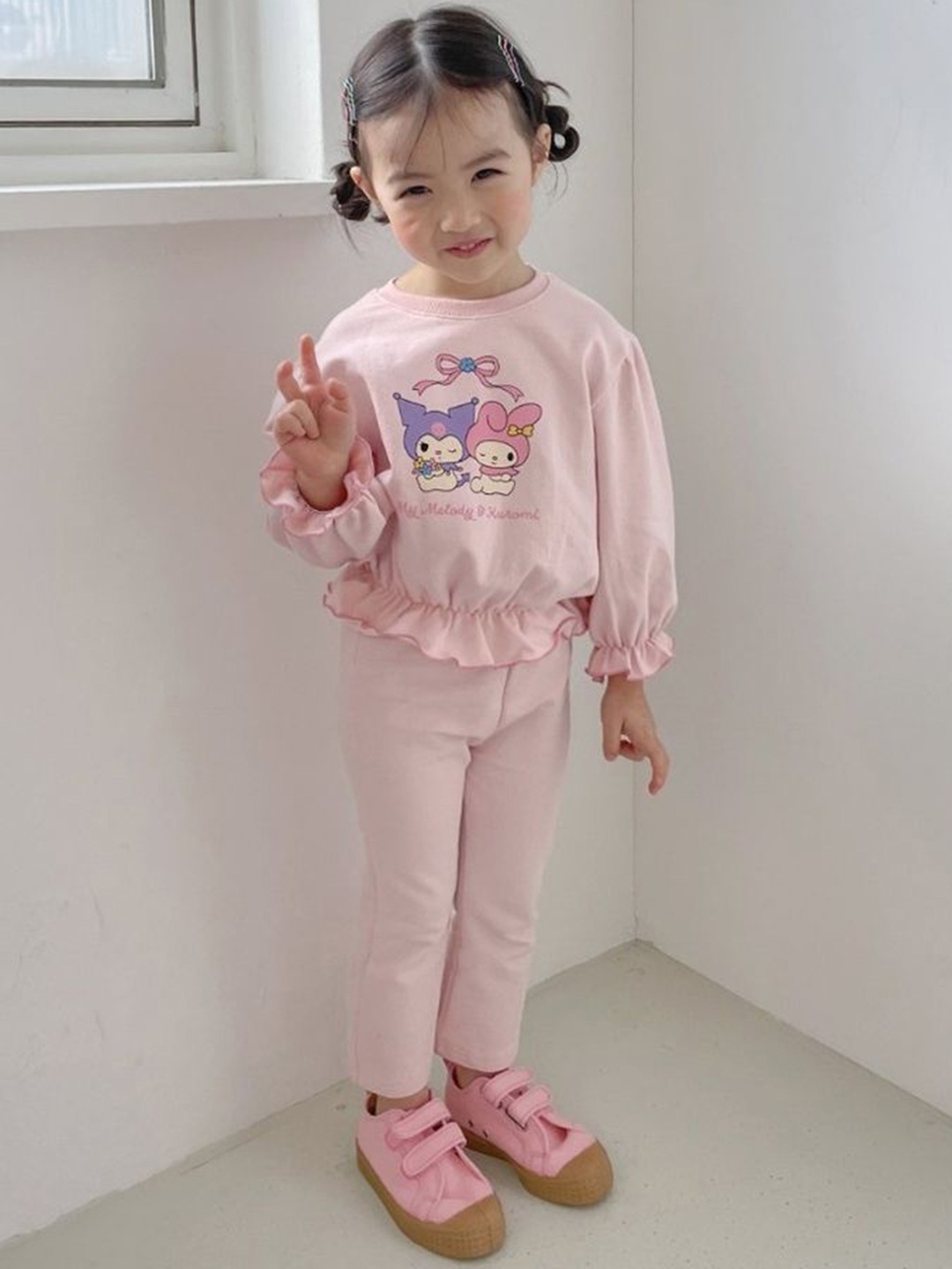 

LULU & SKY Girls Printed Night suit, Pink
