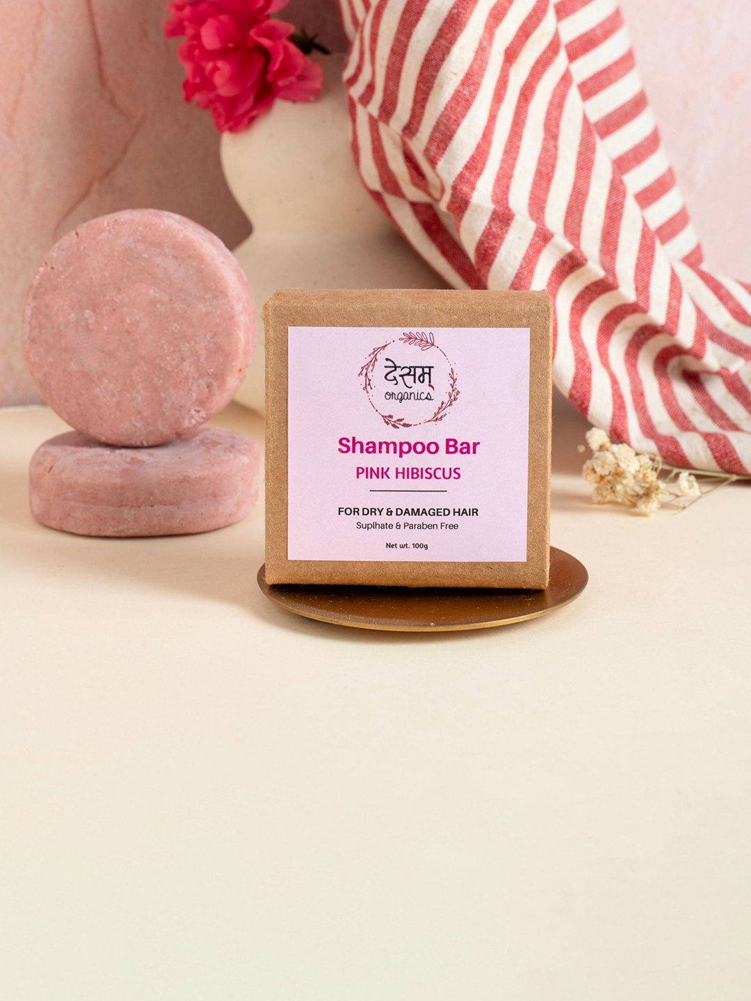 

Desam Hibiscus Shampoo Bar- 125 g, Pink