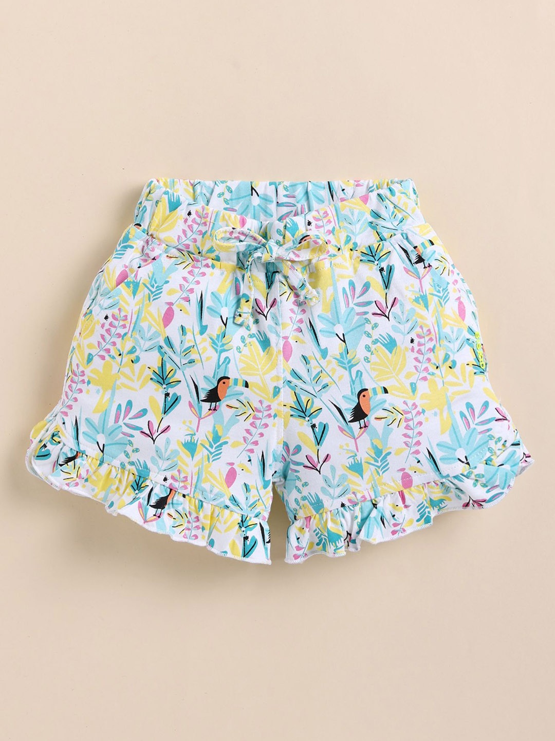 

Annie Girls Cotton Floral Printed Mid-Rise Hot Pants Shorts, White