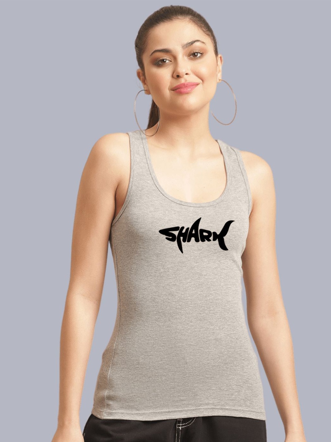 

FBAR Print Cotton Tank Top, Grey