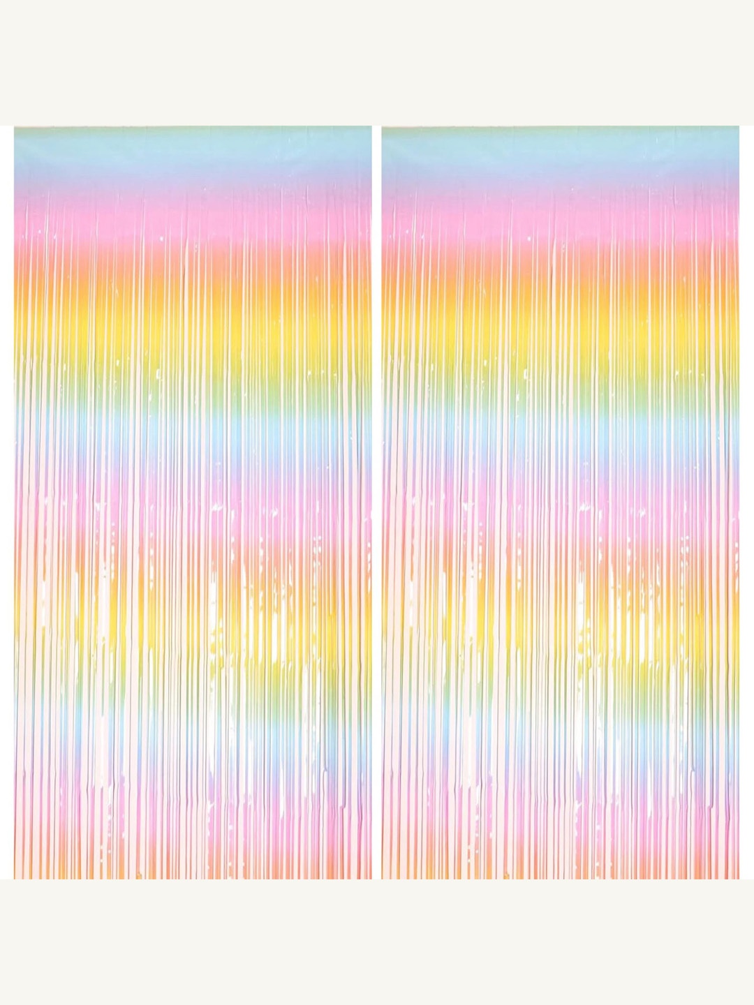 

Special You Yellow & Blue 2 Pieces Pastel Rainbow Fringe Curtains