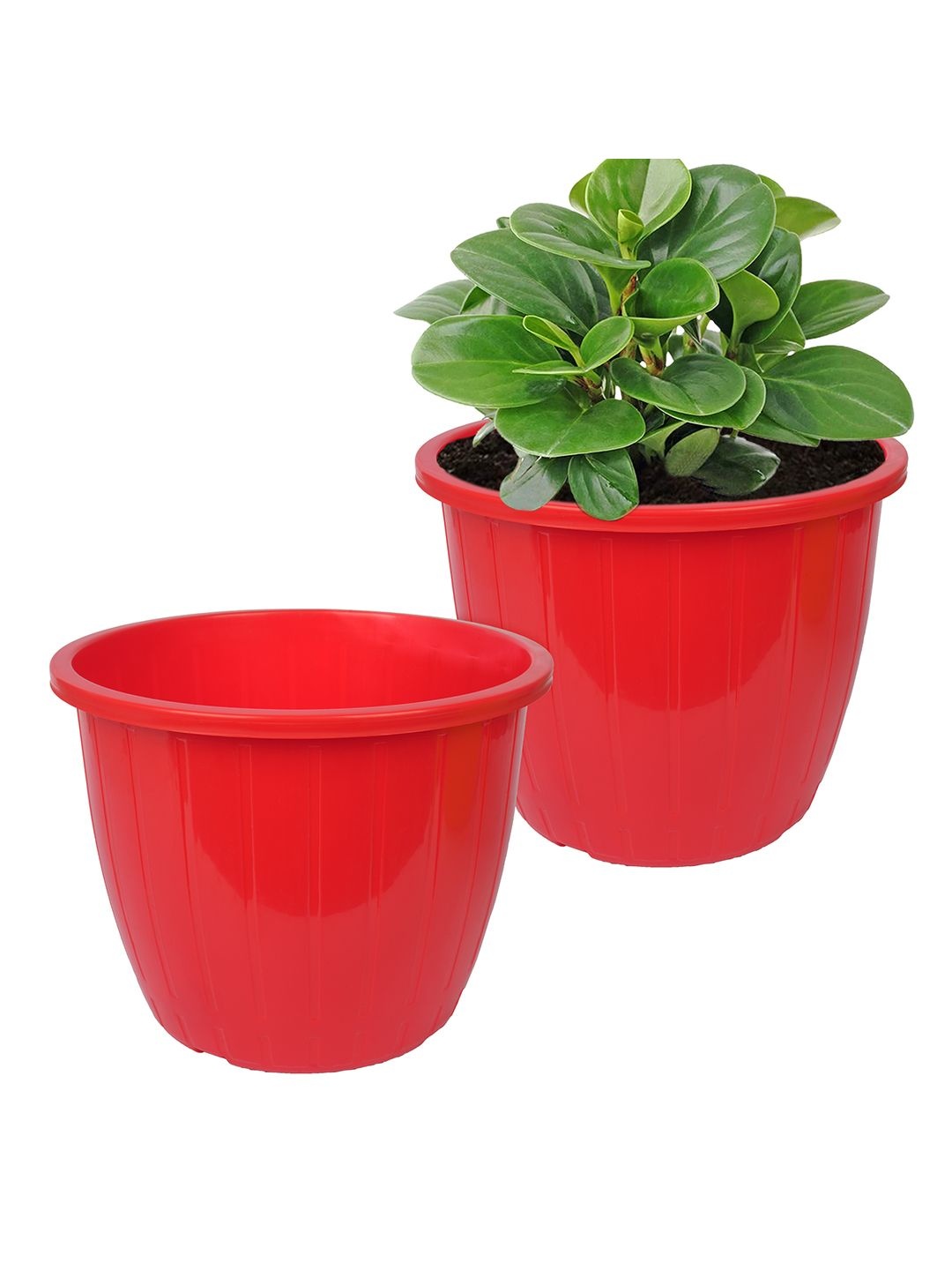 

Kuber Industries Red Pack of 2 Duro-Design Flower Planters