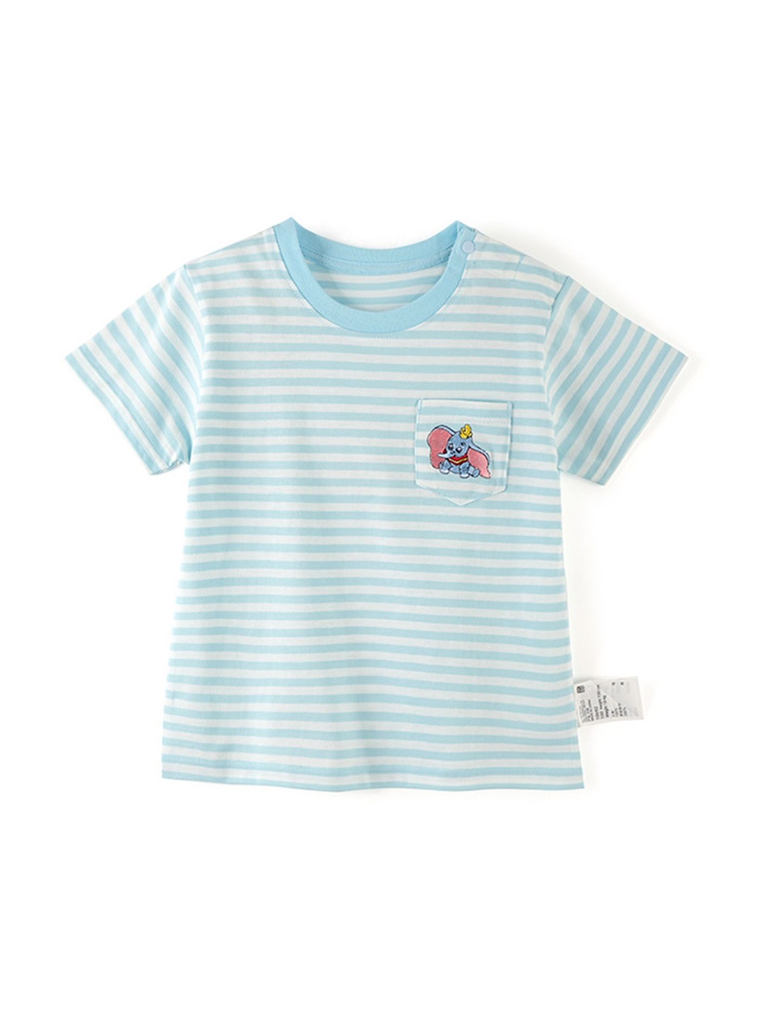 

LULU & SKY Girls Striped Round Neck Cotton T-shirt, Blue