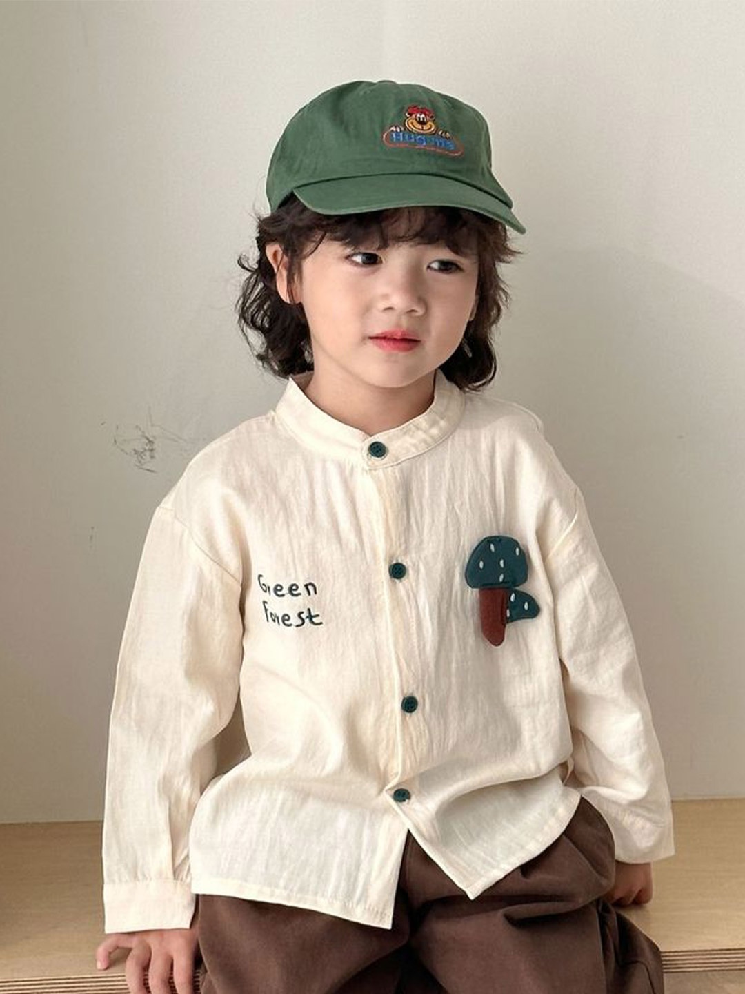 

LULU & SKY Girls Opaque Casual Shirt, Beige