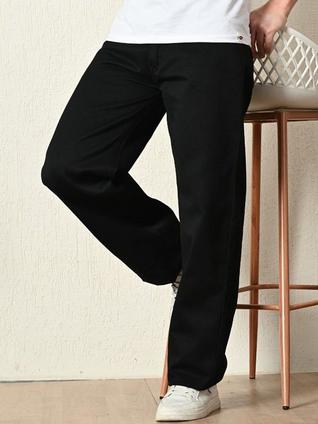 

Moda Rapido Men Classic Low Distress Stretchable Jeans, Black