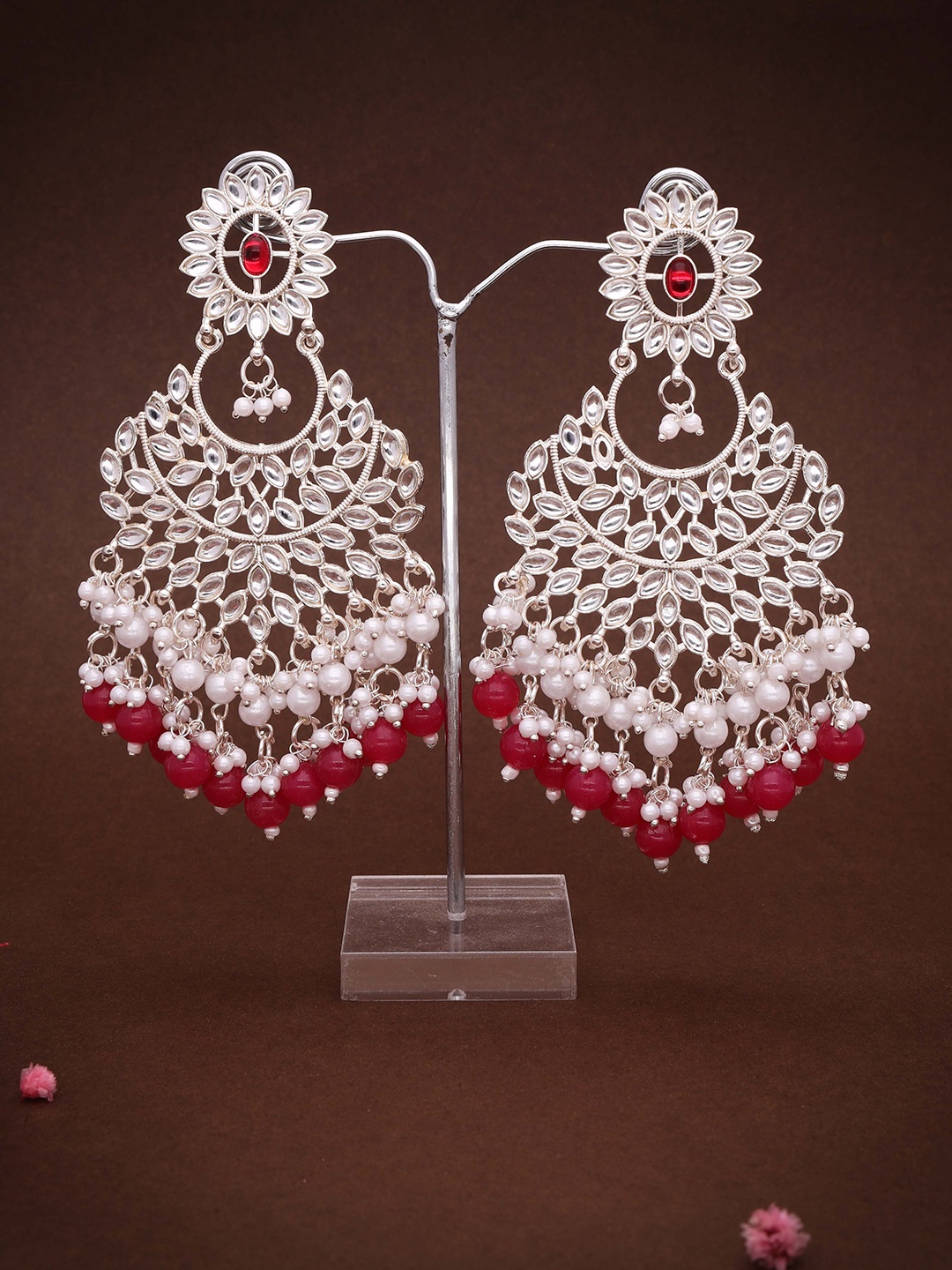 

Lyriss Silver-Plated Artificial Beads Contemporary Jhumkas, Gold