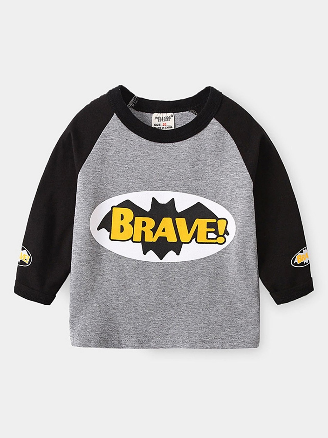 

LULU & SKY Boys Batman Graphic Printed Round Neck Cotton T-shirt, Black