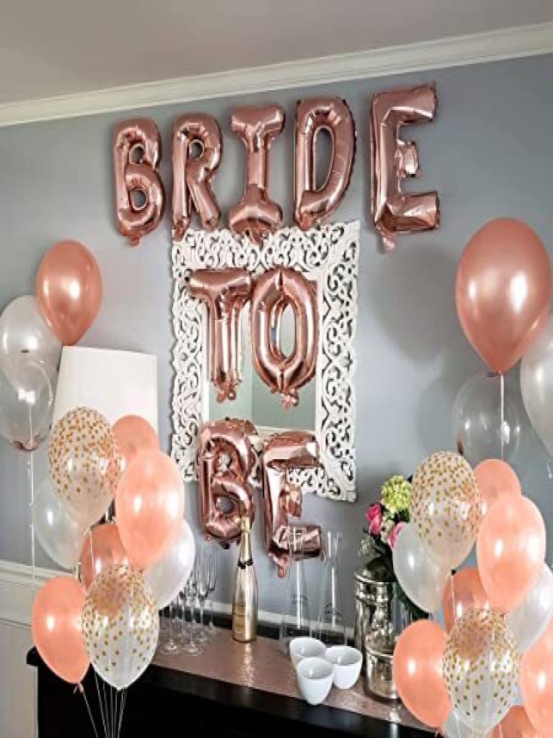 

Special You 24-Pcs Pink & White Bride To Be Decor Kit, Rose gold