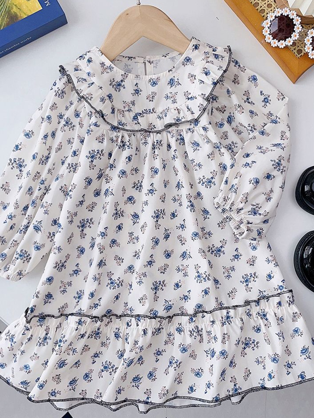 

LULU & SKY Floral Print A-Line Dress, White