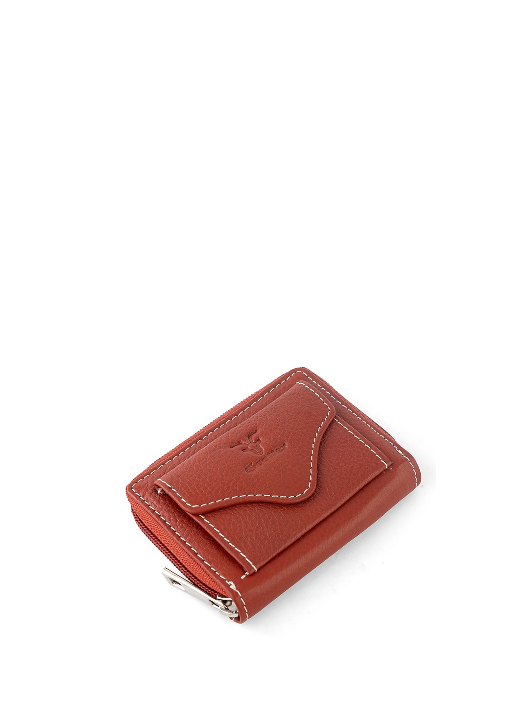 

Goatter Women Leather Zip Around Wallet, Red