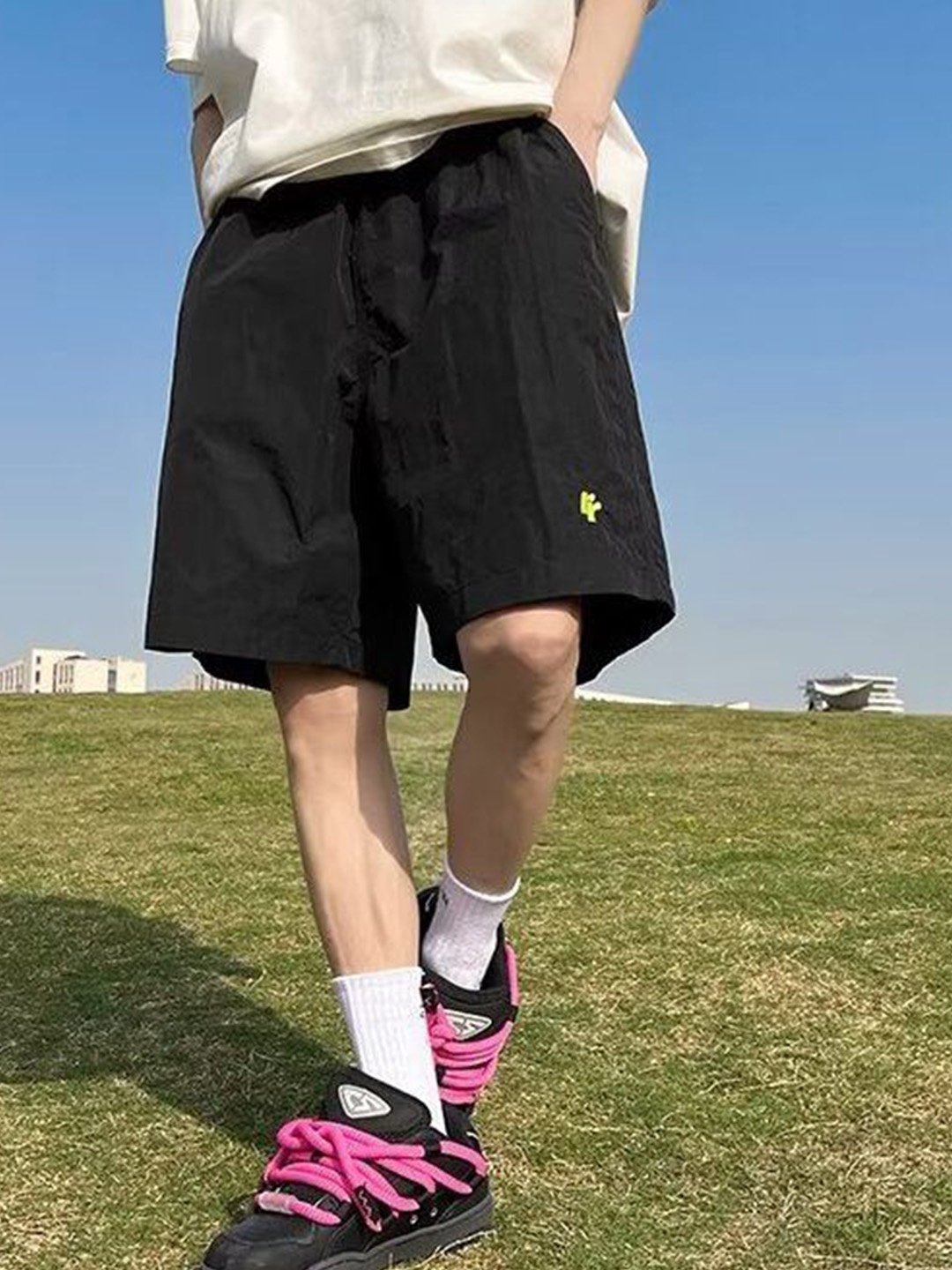 

StyleCast Men Loose Fit Shorts, Black