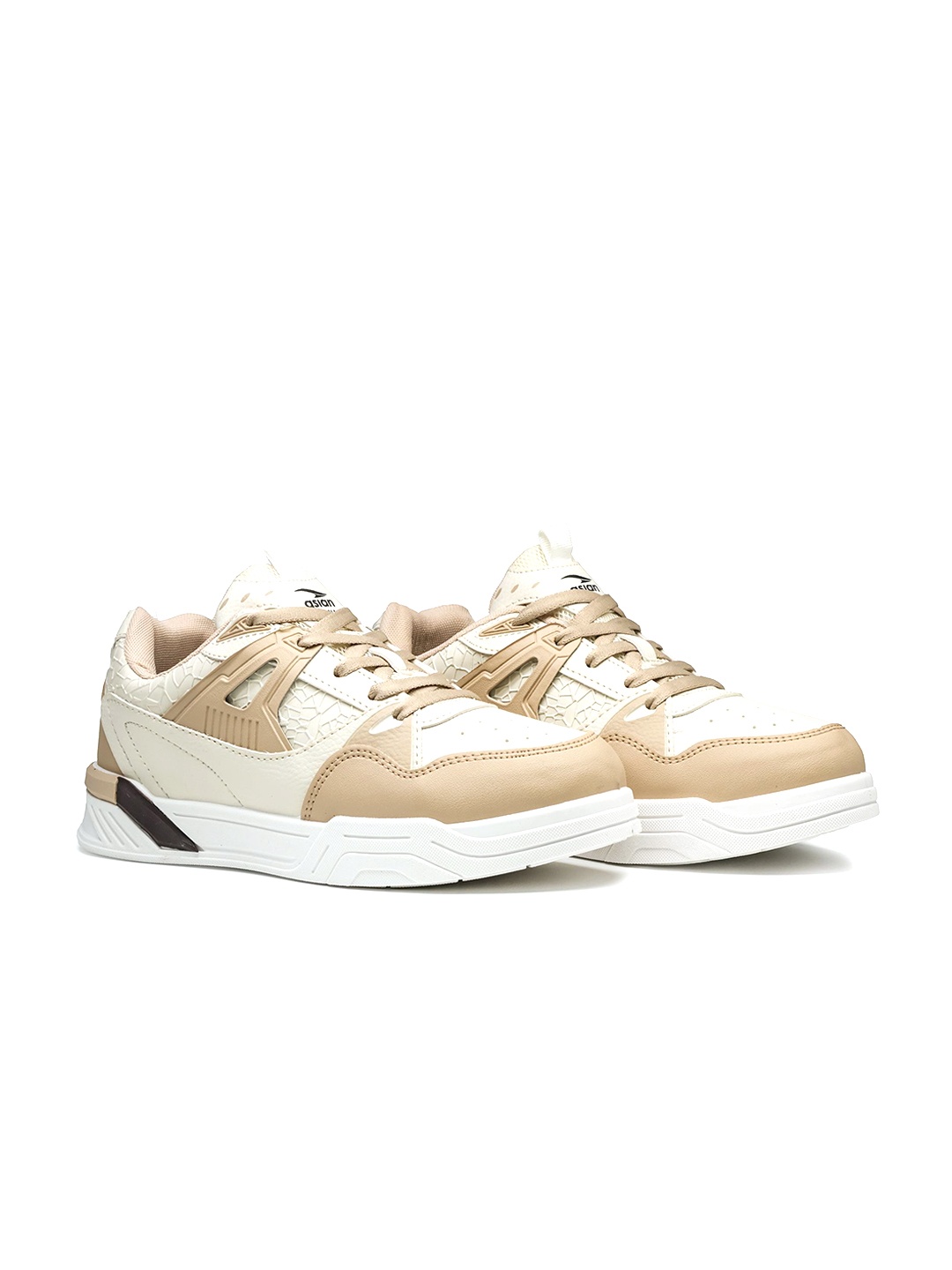 

ASIAN Men Colourblocked Sneakers, Cream