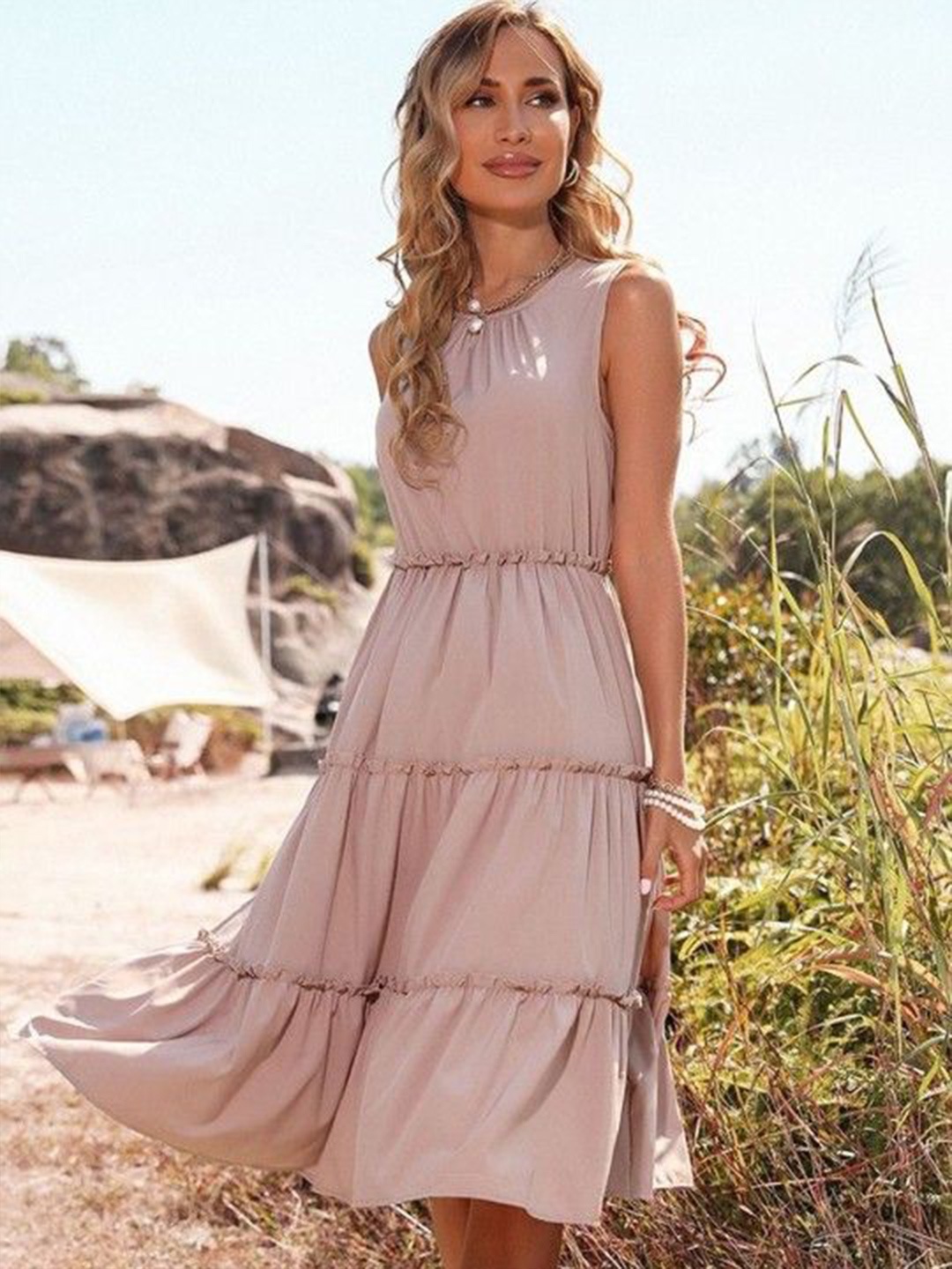 

HERE&NOW Empire Dress, Pink