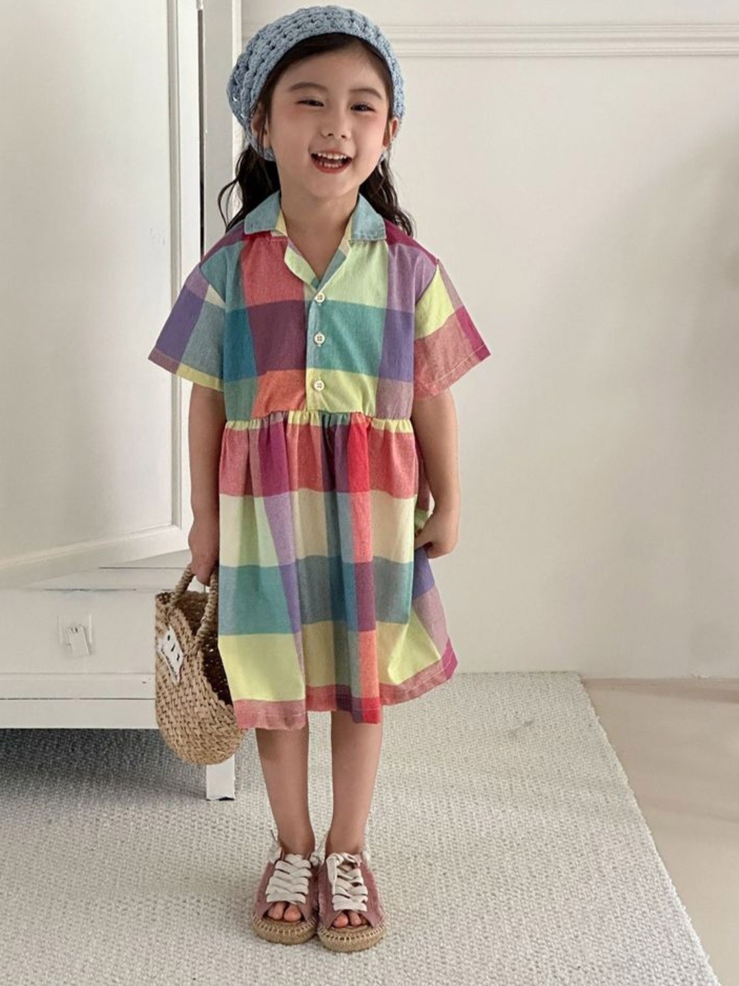 

LULU & SKY Checked Shirt Dress, Multi