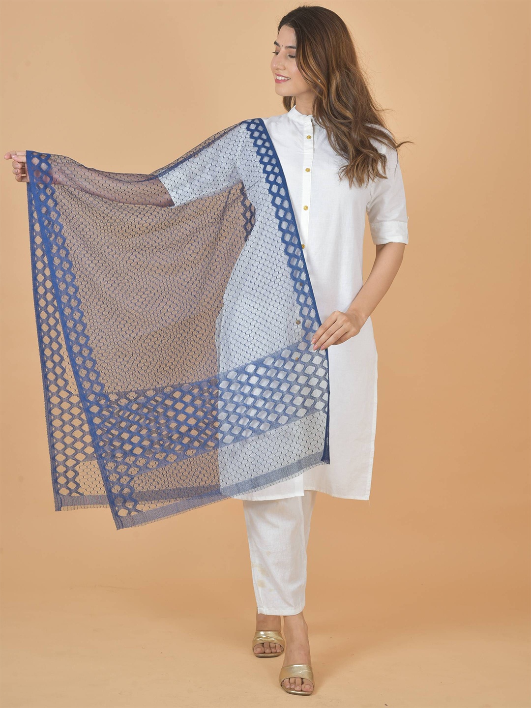 

LA FEMINAE Dupatta, Navy blue