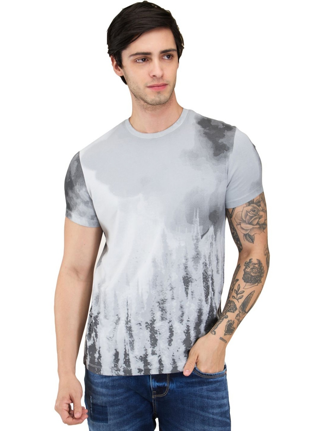 

Being Human Men Printed Slim Fit T-shirt, Grey