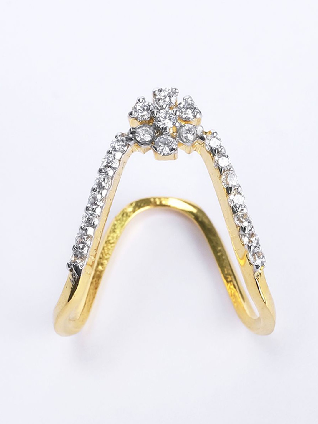 

Sica Jewellery Gold-Plated Cubic Zirconia Studded Finger Ring, White