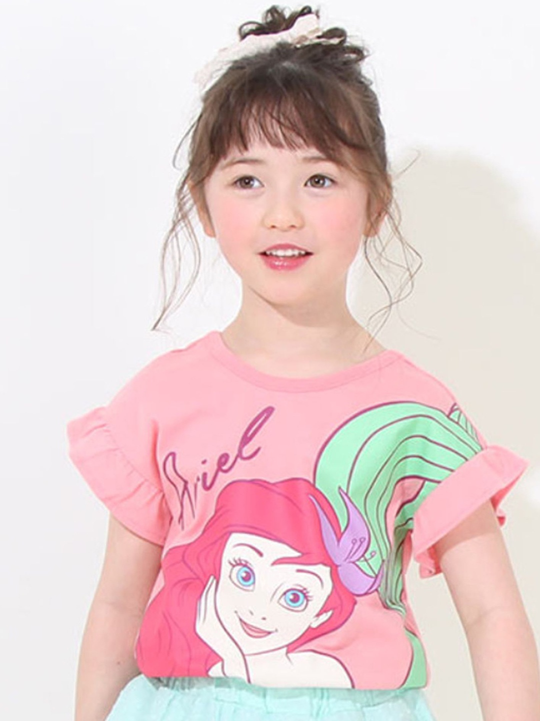 

LULU & SKY Print Extended Sleeves Cotton Top, Pink