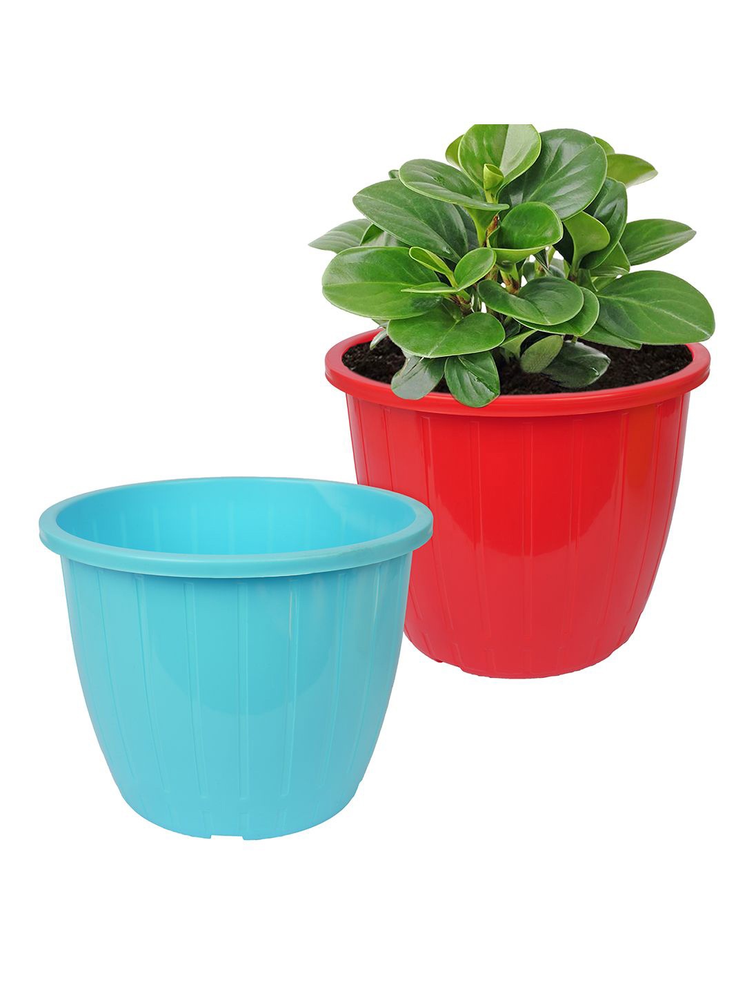

Kuber Industries Red & Blue Pack of 2 Duro-Design Flower Planters