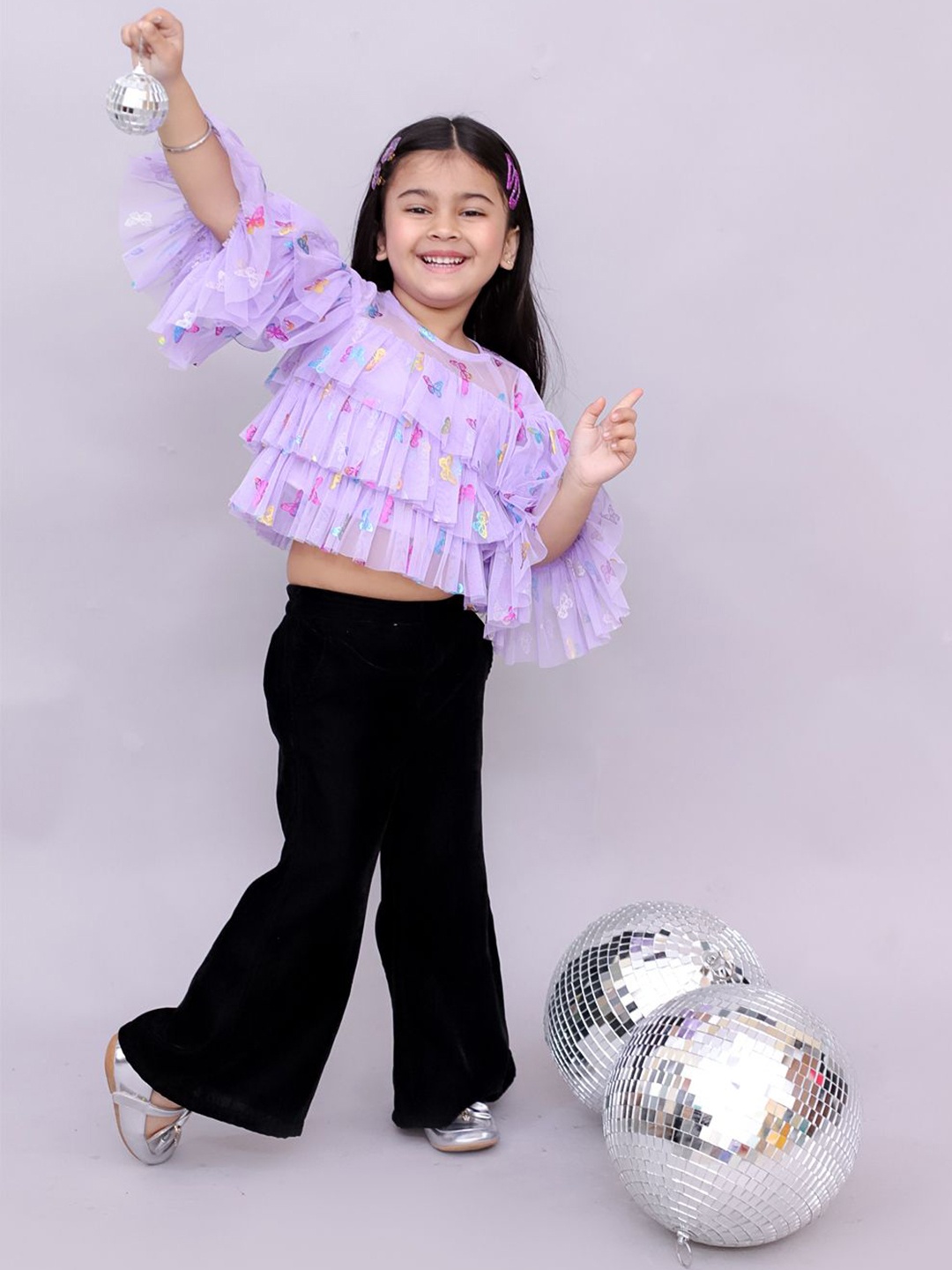 

LIL DRAMA Print Layered Top, Lavender