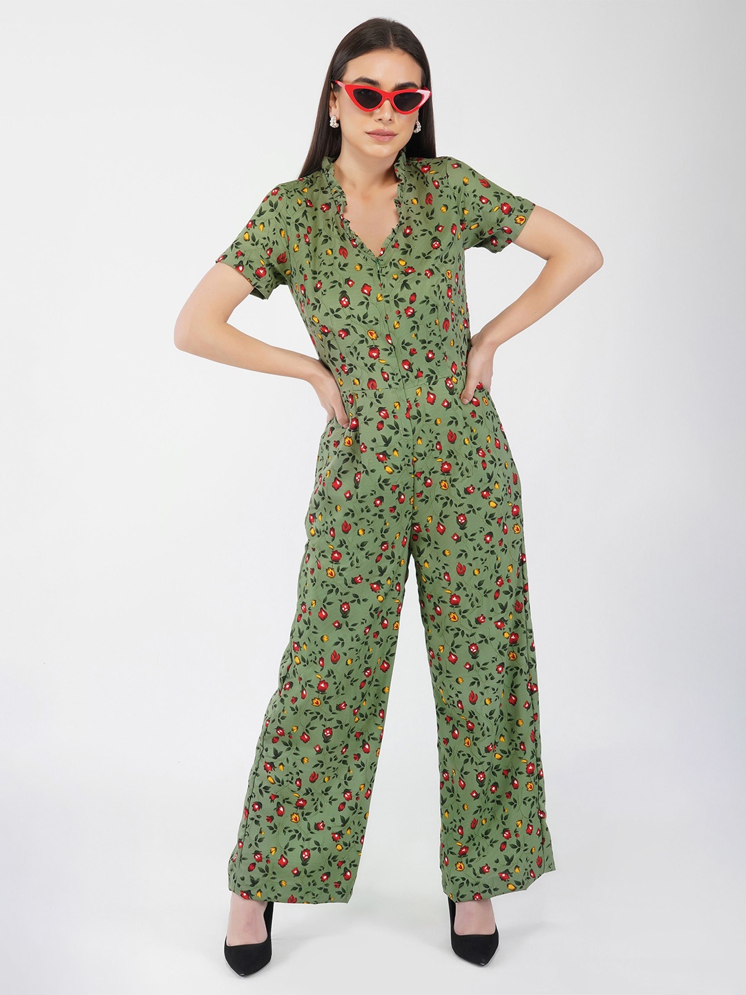 

Street22 Printed Basic Jumpsuit, Green