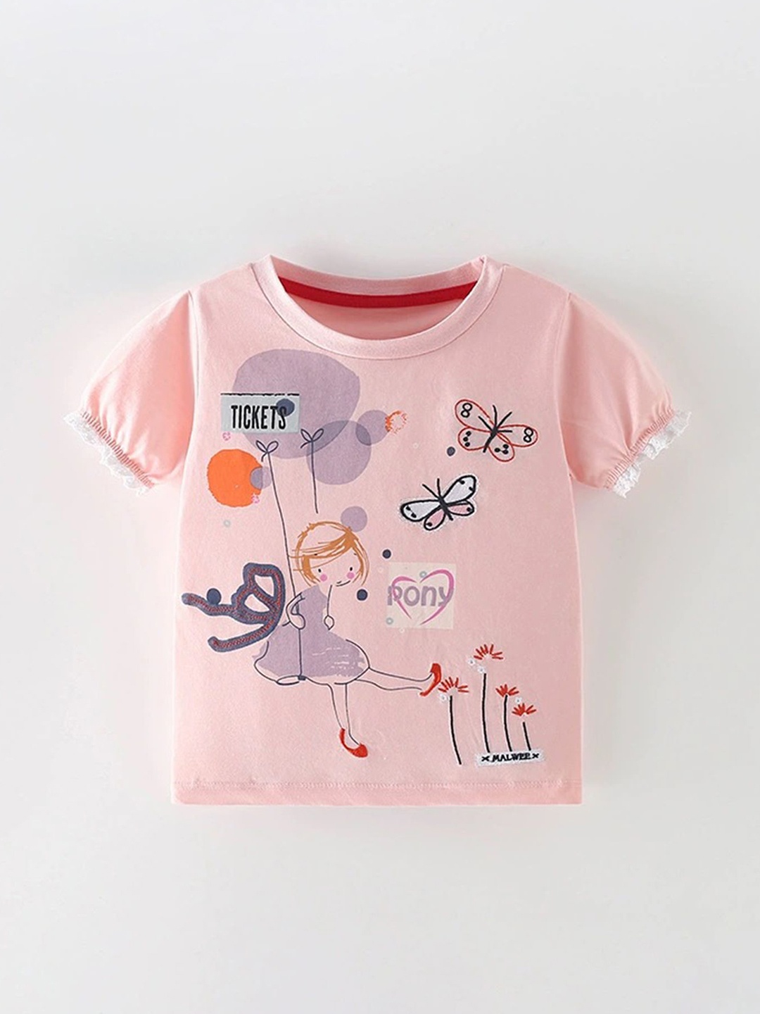 

LULU & SKY Print Cotton Top, Pink