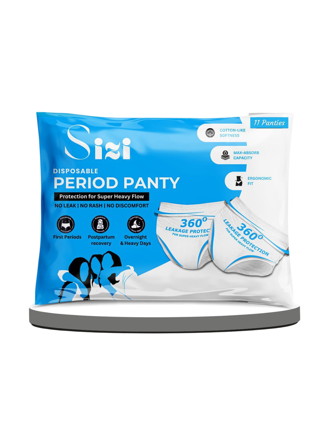 

Sizi Disposable Leak Proof Period Pads -11Pc, White