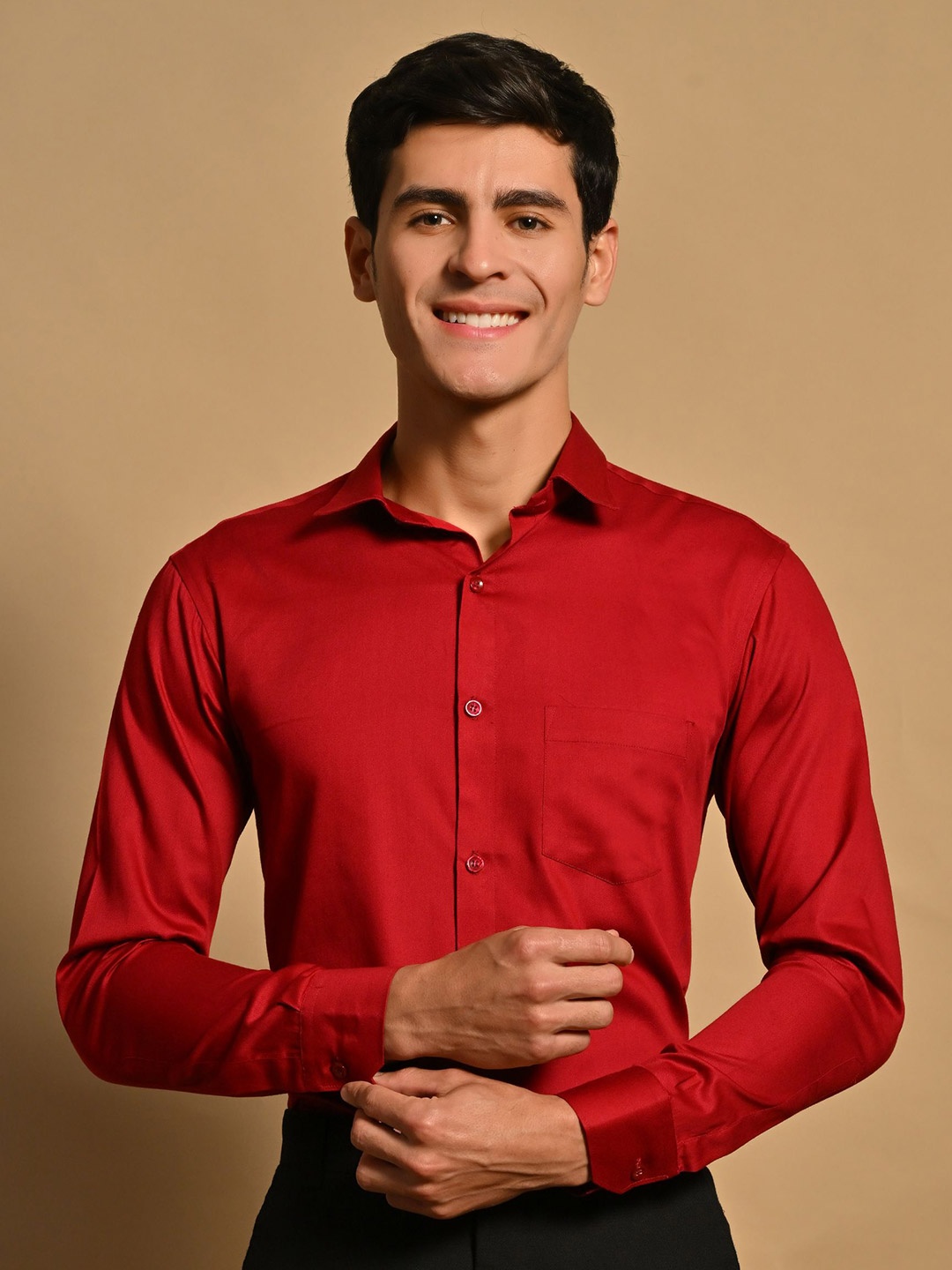 

BRUTTLYN Men Standard Opaque Casual Shirt, Maroon